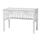 bali & pari Onella Natural Rattan Writing Desk with Two Drawers